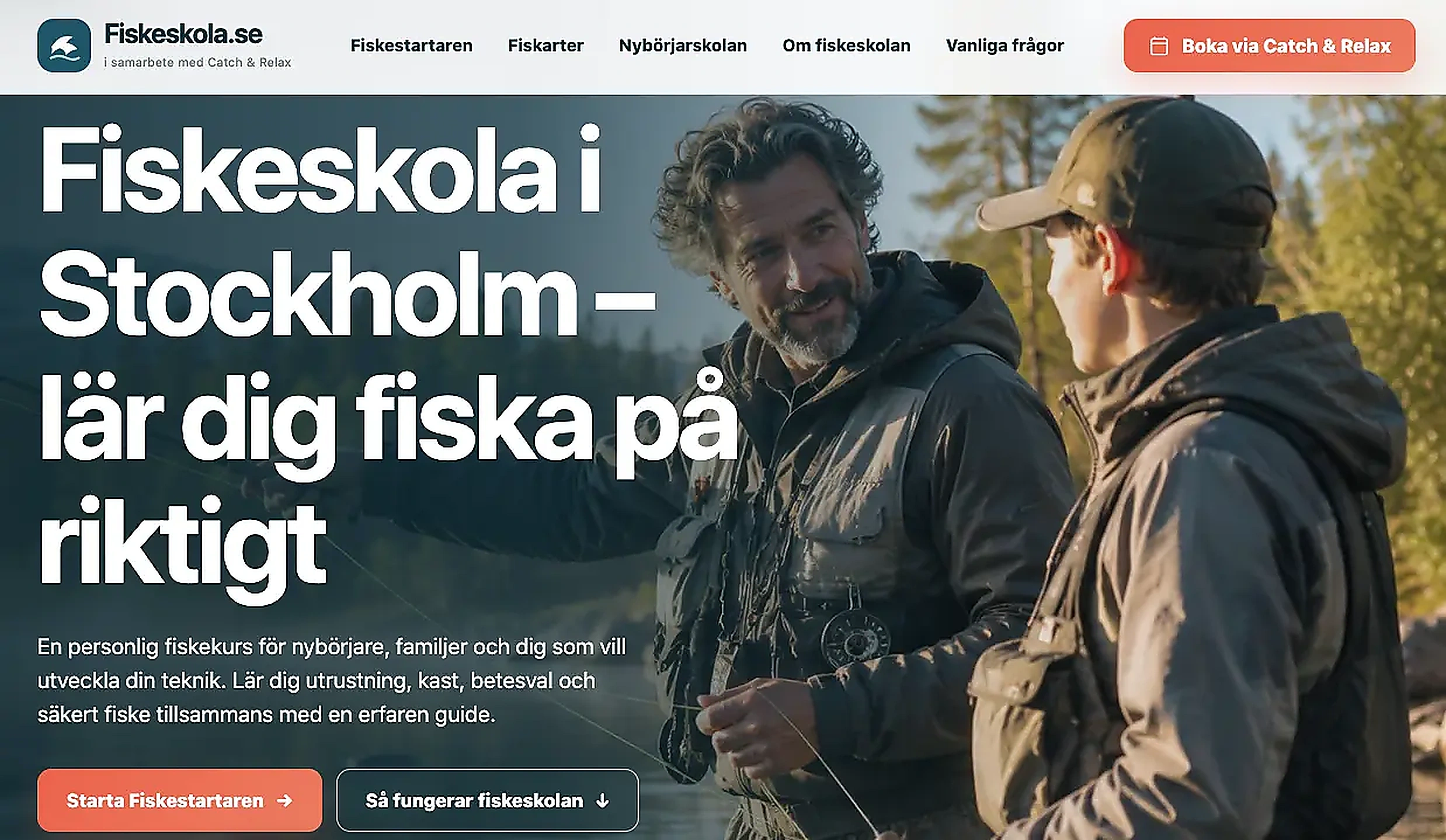 Startsidan på Fiskeskola.se